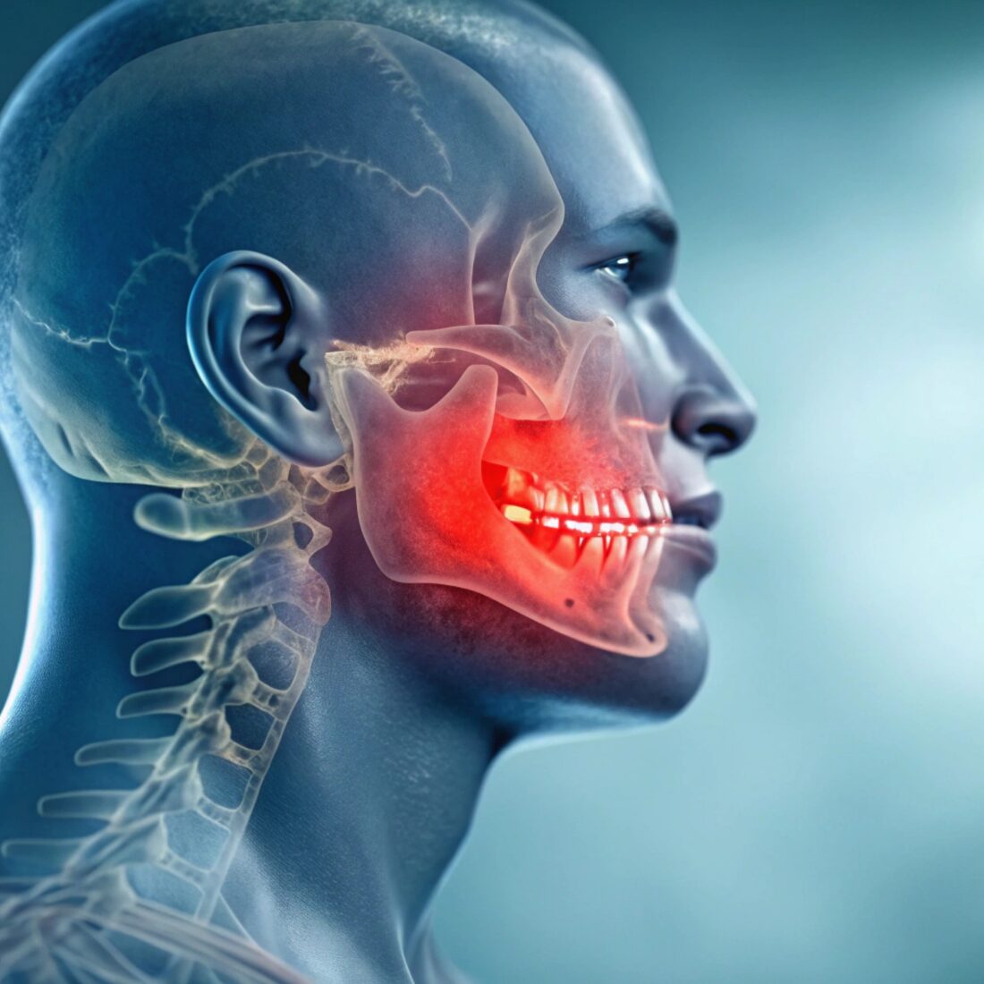 Pacjent z bruksizmem. Leczenie ortodontyczne bruksizmu u dorosłych w Unident Union Wrocław – pacjent podczas nowoczesnej diagnostyki CBCT